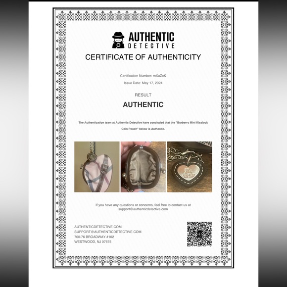 Burberry Blue Label Mini Kisslock Coin Pouch on Mini Chain with COA - Picture 11 of 11
